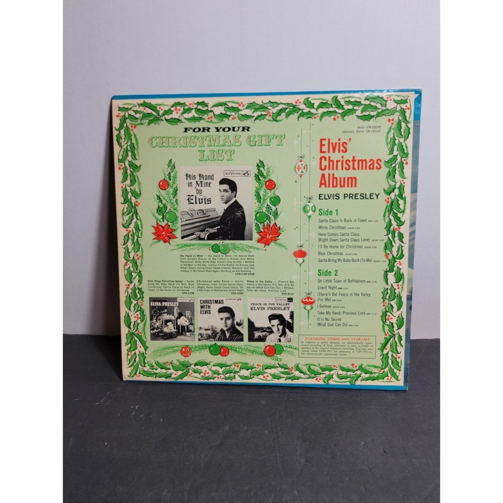 Elvis Presley - Elvis' Christmas Album VG 2nd Mono RCA LP Vinyl Record Album - Picture 2 of 5